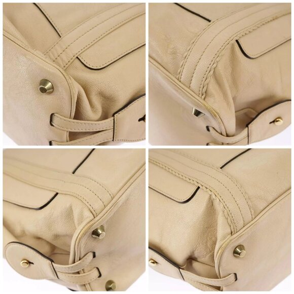 Chloe Tote Bag Leather Beige Gold Auth - Picture 15 of 16